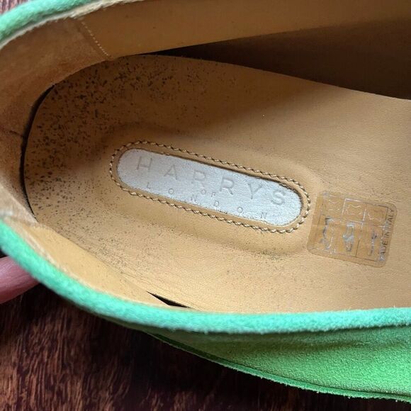 Harry's of London Neon / Lime Green Suede Moccasin Drivers Loafers Made in Italy - Picture 7 of 7